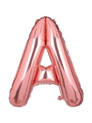 Eğlence Marketi 34'' 80 cm Rose Gold Bronze Folyo Harf Balon A