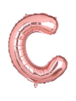 Eğlence Marketi 34'' 80 cm Rose Gold Bronze Folyo Harf Balon C