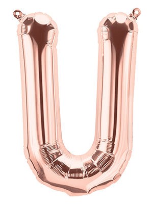 Eğlence Marketi 40'' 100 cm Rose Gold Folyo Harf Balon U