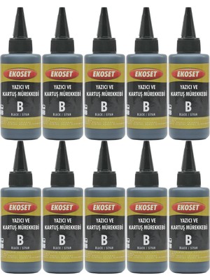 Ekoset Epson L1210 L1250 L3210 L3211 Siyah Muadil Mürekkep 100ML 10'lu Set