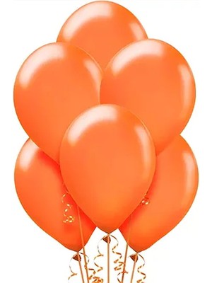 BenimMarifetlerim Metalik Turuncu Balon 12 Inch 10 Adet