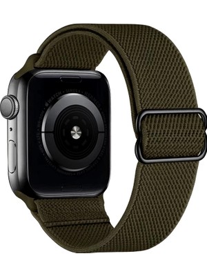 GREGOSS Apple Watch 42/44/45/46/49 MM) Uyumlu Rahat  Elastik Tokalı Bez Kordon Kayış Kordon