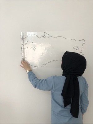  Dilsiz Türkiye Haritası Yazı Tahtası Akıllı Kağıt Tahta Statik Tutunabilir Kağıt + Kalem 114X48 cm