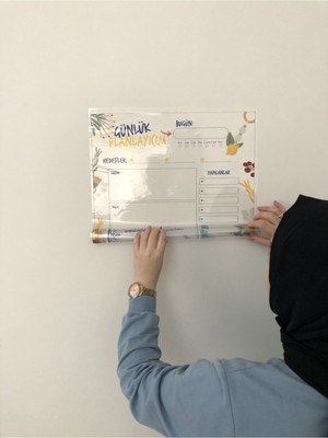 Günlük Planlayıcı Yazı Tahtası Akıllı Kağıt Tahta Planner Tutunabilir Kağıt + Kalem 47X70 cm