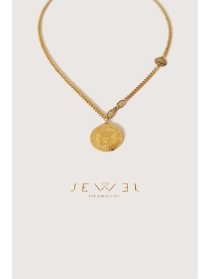 Jewel Teddy Plaka Gold Altın Kaplama Kolye