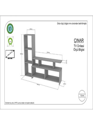 BMdekor TV Ünitesi Duru Ceviz 130 cm