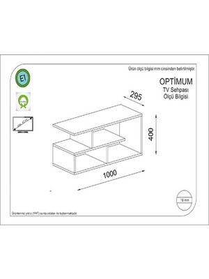 BMdekor TV Ünitesi Opak Ceviz 100 cm