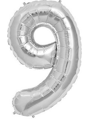 Acar Süs Folyo Balon Rakam 9 Gümüş 40 Inc ( 100 cm )