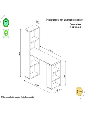 BMdekor Çalışma Masası Bath Ceviz