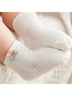 1 Çift Moda Ayak Bileği Çorap Narin Nefes Alabilir Ter Emme Yazı Toddlers Pamuk Çorap Yaz