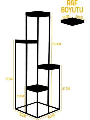 Flora Wood Exclusive 4'lü Tek Parça Doğal Ahşap Çiçeklik Saksılık Raf 107 x 36 x 36 cm