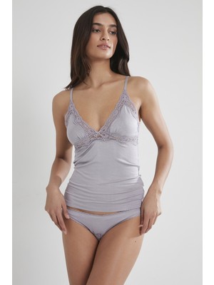 Pierre Cardin Kadın Dantelli Penye Atlet Külot / Kaşkorse Set - 367 Royal