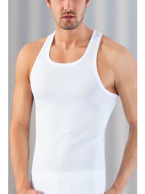 Tutku 6'lı Paket Klasik Beyaz Erkek Atlet %100 Pamuk Rahat Kesim ve Nefes Alabilir Özellikler