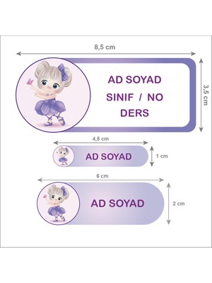 Kutu Ambalaj Okul Etiketi Defter, Kalem Sticker 56 Adet