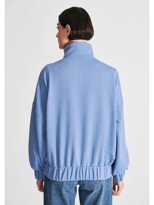 Mavi Kadın Yarı Fermuarlı Mavi Sweatshirt 1610184-70854