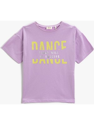 Koton Kız Çocuk Baskılı Lila T-Shirt 2SKG10117AK