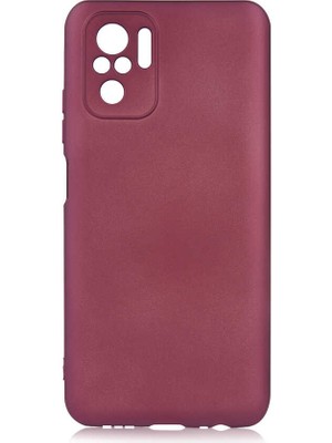 Tekno Grup Xiaomi Redmi Note 10 / Note 10S Kılıf Kamera Korumalı Mat Premium Silikon Kılıf Mürdüm Mürdüm