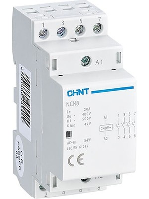 Chint Nch8 Serisi 4 Kutuplu Bina Içi Aydınlatma Otomasyon Kontaktörü 20A 4na