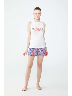 U.S. Polo Assn. Kadın Ekru Atlet Şort Takımı
