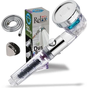 Relax Shower Multy Üç Fonksiyonlu Start Stop Ayarlı Nano Filtreli Tasarruflu Duş Başlığı & Hortum ve Askı Aparatlı Set