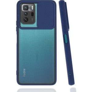 Kzy Xiaomi Poco X3 Gt Kapak Lensi Açılır Kapanır Kamera Korumalı Silikon Kılıf - Lacivert