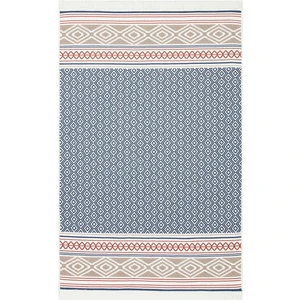 Eko Halı Arya Ar 26 Lacivert Bej Yıkanabilir Çift Taraflı Pamuk Kilim