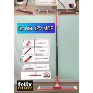 Oliva Nero Dev Boy Mop Yer Silme Paspası / Mikrofiber Bezli / Sağlam Teleskopik Saplı