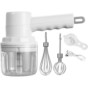 Elektrik Sarımsak Kıyıcı Yumurta Çırpma Süt Krem Çırpıcı Zencefil Fıstık USB Beyaz Için (Yurt Dışından)