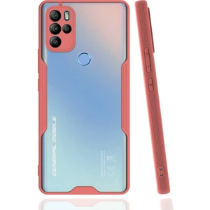 General Mobile 21 Pro Kılıf Kenar Renkli Kamera Korumalı Mat Kapak Pembe