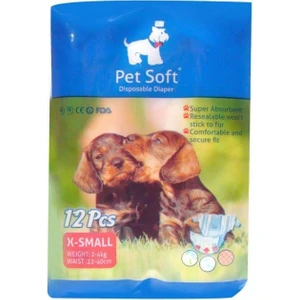 Pet Soft Köpek Tuvalet Kilotu 12 Li x Small