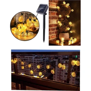 Solar 20 LED 5 mt 8 Farklı Mod Premium Ananas Bahçe Balkon Güneş Enerjili Dekoratif Lamba