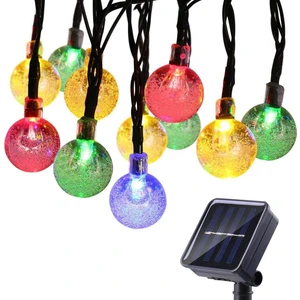 6 Metre 30 LED Güneş Enerjili Su Geçirmez Renkli Bahçe Teras Parti Balkon Süsü Aydınlatma Lambası