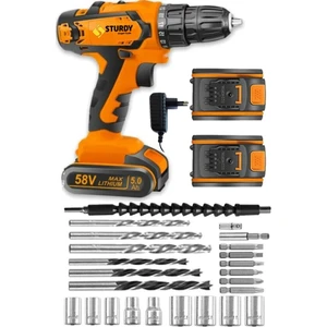 Japon Technology 58V 8AH M-1 Metal Şanzıman Şarjlı Çift Akülü Vidalama 27PRÇ Uç Setli