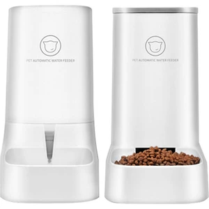 Evcil Hayvan Mama ve Su Kabı Seti 3.8l / 2.1kg - Beyaz    (Yurt Dışından)