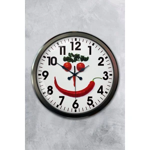 Platin Saat 52 cm Siyah Metal Mutfak Duvar Saati