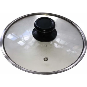 Doğuş Mutfak Cam Kapak Tencere Kapağı 30 cm Tüm Tencerelere Uyumlu Siyah Tepeli