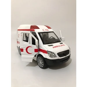 Işıklı Sesli Metal Ambulans Çek Bırak Özellikli