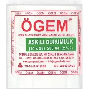 Askılı Dürüm Poşeti 500'LÜ 14 x 28 cm Dürüm Altı.