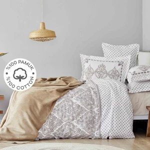 Karaca Home Care Bej Çift Kişilik %100 Pamuk Nevresim Takımı Pamuk Battaniye