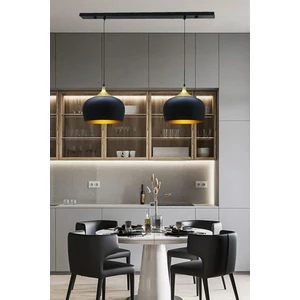 Ikili Geniş Çember Siyah Sarkıt Lamba Yemek Masası Oturma Odası Mutfak Salon Otel Showroom