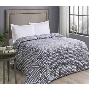 Battaniye Pamuklu Çift Kişilik Evana Gri