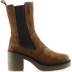 Bueno Shoes Taba Açık Süet Kadın Topuklu Bot