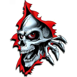 Tsc Kafatası ve Pençe Yırtık Metal Araba Sticker Yapıştırması 20 cm
