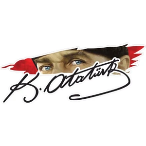 Tsc Gazi Mustafa Kemal Atatürk Imza Türk Bayrağı Sticker 18 cm
