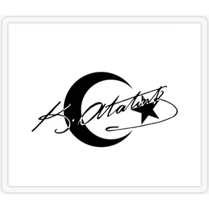 Tsc Ay Yıldız ve Atatürk Sticker Yapıştırması 17  cm