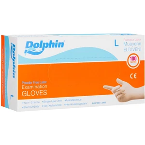 Beyaz Lateks Eldiven Pudrasız L 100'lü