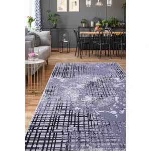 Diji Dekor Dijidekor 8881 Gri Siyah Saçaksız Dijital Halı Kaymaz Yıkanabilir Iskandinav Yolluk 200X200