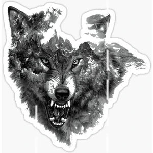 Tsc Öfkeli Kızgın Kurt Araba Sticker Oto Yapıştırması 18 cm Model 7