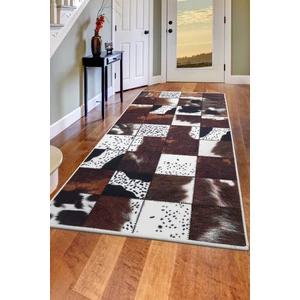 Dijidekor DR01 Kahve Saçaksız Dijital Halı Kaymaz Yıkanabilir Iskandinav Yolluk 140X400