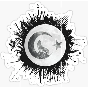 Tsc Ay Yıldız ve Kurt Araba Sticker Etiket Yapıştırma 18 cm